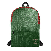 Load image into Gallery viewer, Green Crocodile Print Backpack