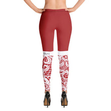Load image into Gallery viewer, Red Lace Print Leggings