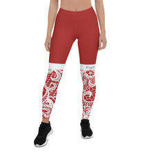 Load image into Gallery viewer, Red Lace Print Leggings