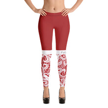Load image into Gallery viewer, Red Lace Print Leggings