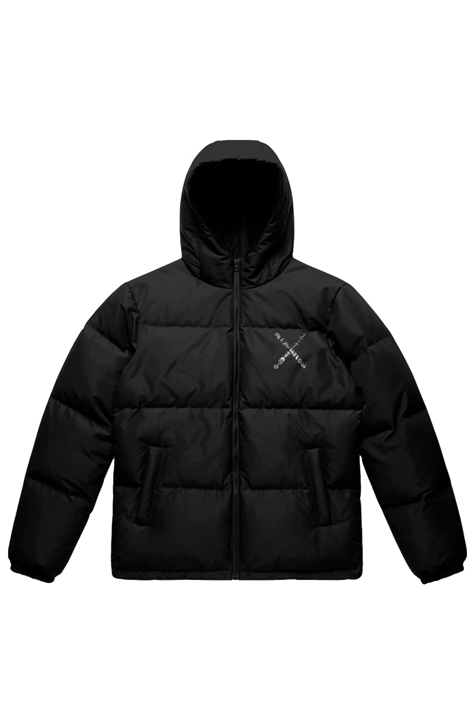 F&B Drip Logo Hooded Puffer Jacket