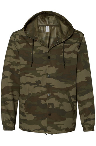 Forest Camo Water-Resistant Windbreaker