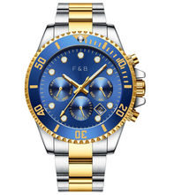 Load image into Gallery viewer, Forty &amp; Blunt Gold Trim Metal Band Watch
