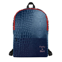 Load image into Gallery viewer, Blue Crocodile Print Backpack

