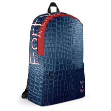 Load image into Gallery viewer, Blue Crocodile Print Backpack
