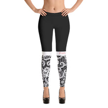 Load image into Gallery viewer, Black Lace Print Leggings
