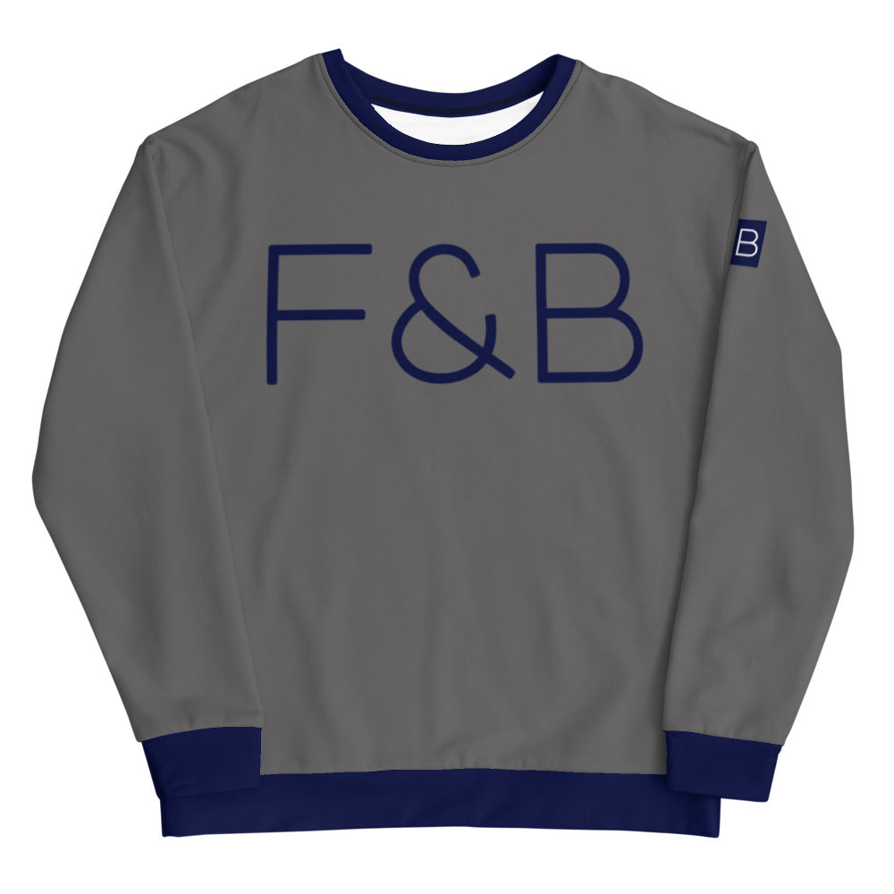 Gray Blue Trim Sweatshirt