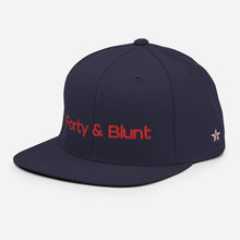Load image into Gallery viewer, Red on Blue Snapback Hat
