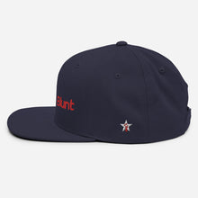 Load image into Gallery viewer, Red on Blue Snapback Hat
